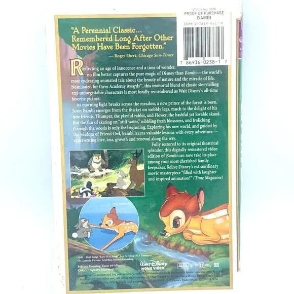 Bambi VHS 55th Anniversary Fully Restored Limited Edition - Picture 3 of 4